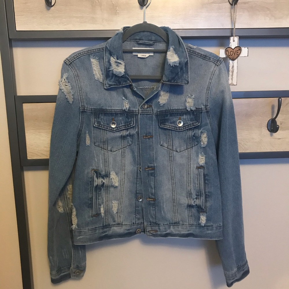 Women’s distressed jean jacket
